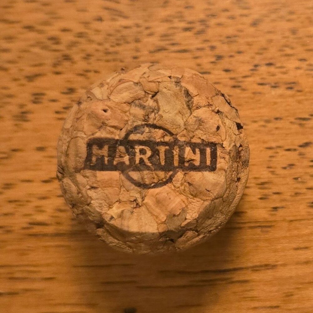 Brand New Hand Crafted Magnet Created from Champagne Cork Featuring Martini Logo